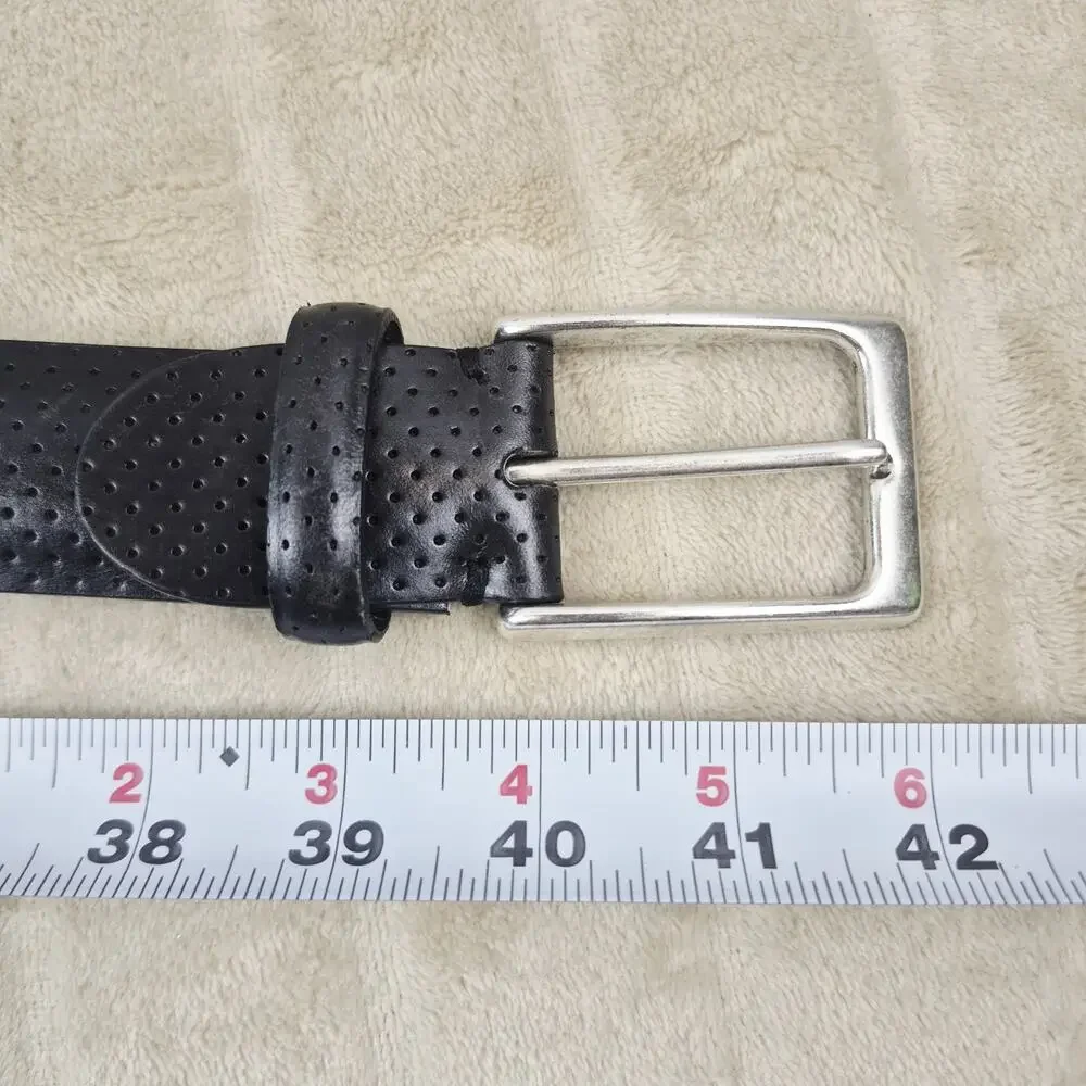 Paolo Vitale Black Genuine Leather Belt Handmade In Italy size 90cm US L 34-36